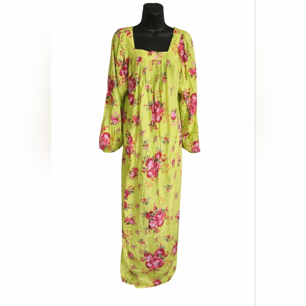 Cotton  Maxi Dress Modest Jalabiya Boho Cottagecore Long Sleeve